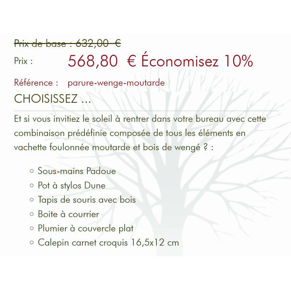 Parure de bureau Atelier de la Forêt Wengé Moutarde Offre Février 2023