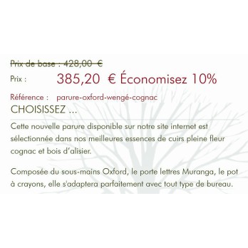 Parure Wengé-Cognac - Offre Février 2023