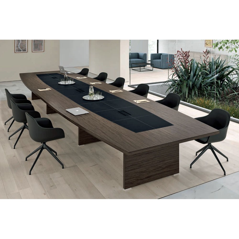 Table de réunion classique Odéon - cuir Aléa Office diffusion Artbureau